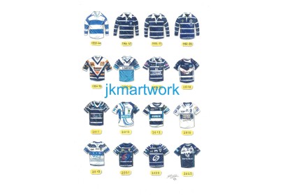 Featherstone Rovers RLC Retro Shirts Wall Art A4 Print